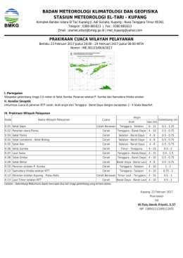 Prakiraan Cuaca Wilayah Pelayanan