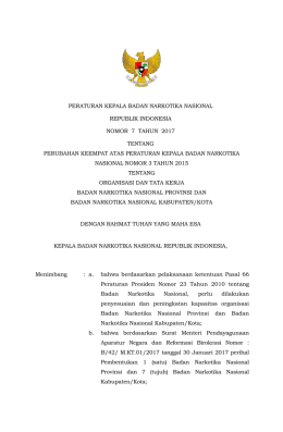 peraturan kepala badan narkotika nasional republik indonesia