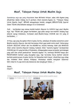 Maaf, Tabayun Hanya Untuk Muslim Saja Maaf, Tabayun