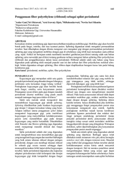 Penggunaan fiber polyethylene (ribbond) sebagai splint periodontal