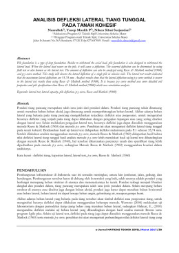analisis defleksi lateral tiang tunggal pada tanah kohesif