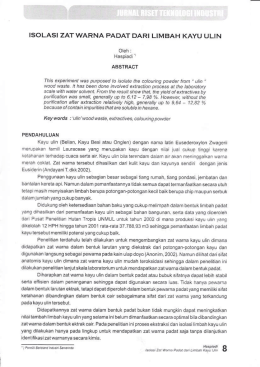 ISOLASI ZAT WARNA PADAT DARI LIMBAH KAYU ULIN