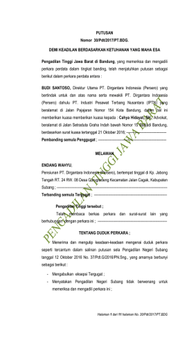 PUTUSAN Nomor 30/Pdt/2017/PT.BDG. DEMI
