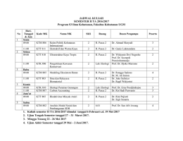Jadwal Kuliah Semester II TA 2016/2017