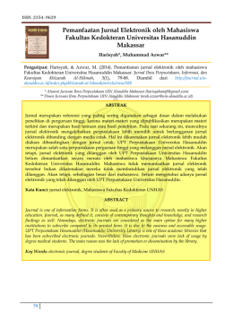 Pemanfaatan Jurnal Elektronik oleh Mahasiswa Fakultas
