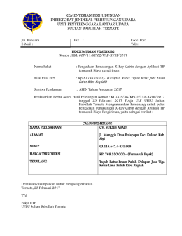 Pengumuman pemenang Xray Cabin TIP
