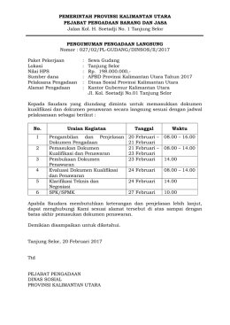 PEMERINTAH PROVINSI KALIMANTAN UTARA PEJABAT