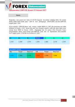 Rekomendasi GBPUSD, Kamis 23 Februari 2017 News