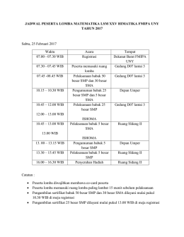 Rundown Peserta Lomba Semifinal dan Final