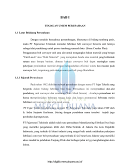 TINJAUAN UMUM PERUSAHAAN 1.1 Latar Belakang Perusahaan