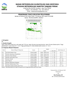 Prakiraan Cuaca Wilayah Pelayanan