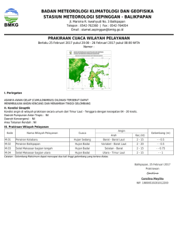 Prakiraan Cuaca Wilayah Pelayanan