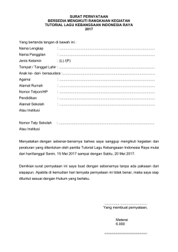 SURAT PERNYATAAN BERSEDIA MENGIKUTI RANGKAIAN