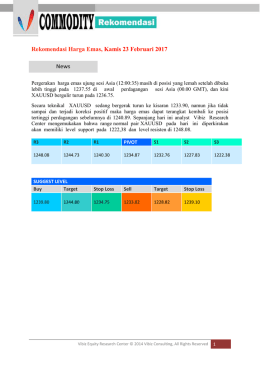 Rekomendasi Harga Emas, Kamis 23 Februari 2017