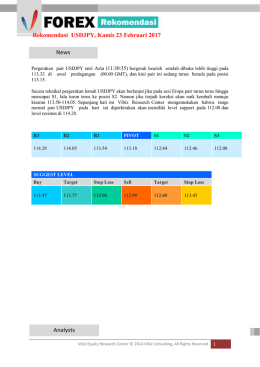 Rekomendasi USDJPY, Kamis 23 Februari 2017 News