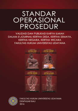 SOP Validasi dan Publikasi Karya Ilmiah Dalam E-Journal