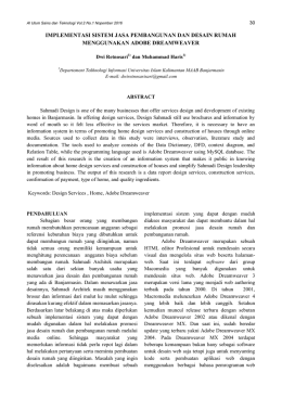 implementasi sistem jasa pembangunan dan desain