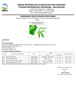 Prakiraan Cuaca Wilayah Pelayanan