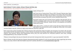 masyarakat punya andil cegah fraud sistem jkn