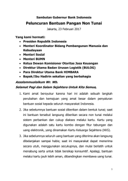 Peluncuran Bantuan Pangan Non Tunai