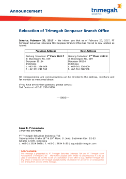 Announcement - PT Trimegah Sekuritas Indonesia Tbk