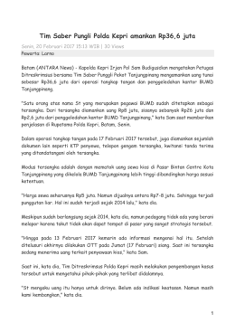 Tim Saber Pungli Polda Kepri amankan Rp36,6 juta