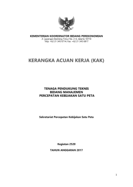 kerangka acuan kerja (kak) - Kementerian Koordinator Bidang