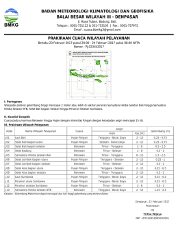 Prakiraan Cuaca Wilayah Pelayanan