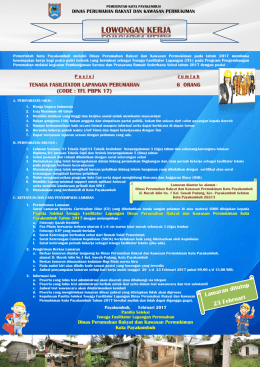 tenaga fasilitator lapangan perumahan