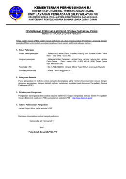 Pengumuman Pemilihan Langsung
