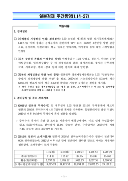 일본경제 주간동향(1.14-27)