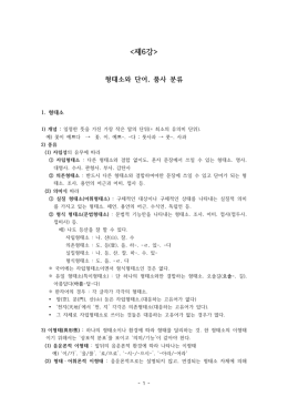 형태소와 단어, 품사 분류