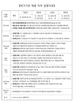 ncs기반 채용직무설명자료