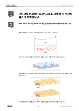 단순보를 Plate와 Beam요소로 모델링 시 부재력 결과가
