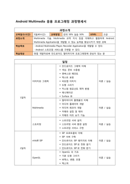 Android Multimedia 응용 프로그래밍 과정명세서