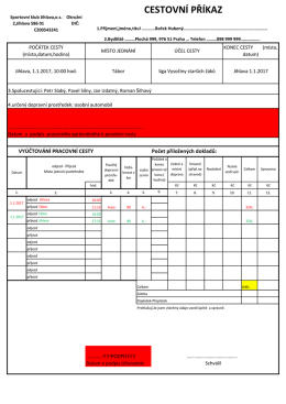 cestovní příkaz - Florbal SK Jihlava