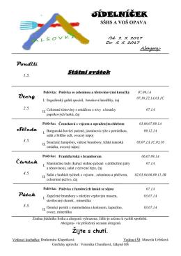 Jídelníček v týdnu od 20. 2. 2017 do 24 2. 2017