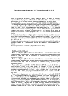 více - Rada pro rozhlasové a televizní vysílání
