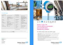 Proline t-mass 150 Cenově efektivn&iacute; průtokoměr pro technick&eacute; plyny