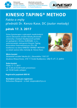 kinesio taping® method - Zdravotně sociální fakulta