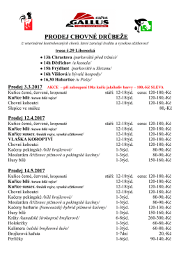 prodej chovné drůbeže