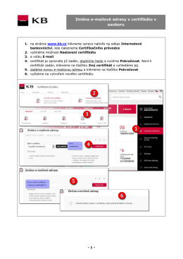 Změna e-mailové adresy v certifikátu v souboru