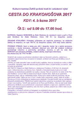 CESTA DO KRAKONO&Scaron;OVA 2017