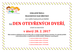 na den otevřených dveří - Obec Želechovice nad Dřevnicí