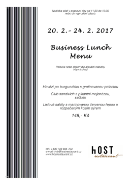 Hlavn&iacute; chod + Předkrm/Dezert: 145,- Kč