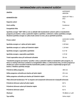 INFORMAČN&Iacute;M LISTU BUBNOV&Eacute; SU&Scaron;IČKY