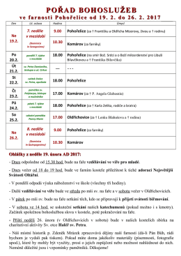 Bohoslužby 2017-02