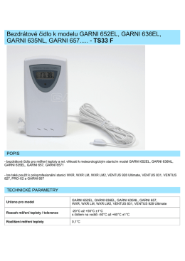 Bezdr&aacute;tov&eacute; čidlo k modelu GARNI 652EL, GARNI