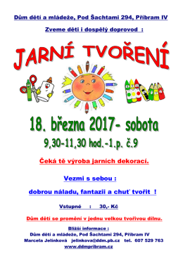 více informací - Dům Dětí a Mládeže Příbram