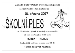 18. března 2017 - ZŠ Malé Svatoňovice